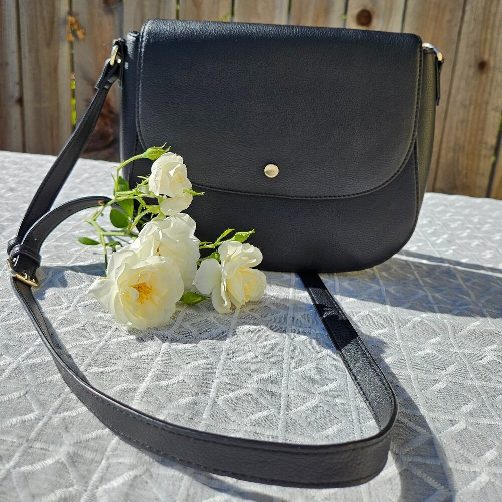 Old Navy Faux Leather Black Crossbody Bag